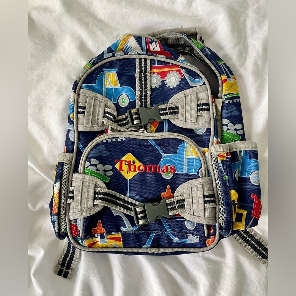 🚜 Pottery Barn Kids Construction Mackenzie Mini Backpack - “Thomas”